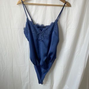BLUE LACE CAMISOLE BODYSUIT